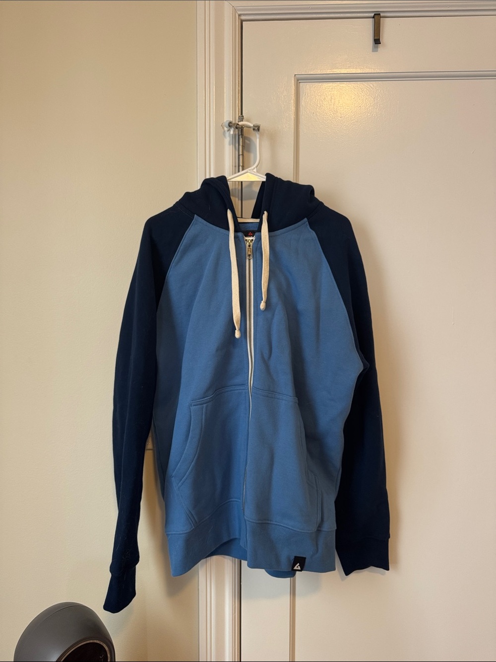 American Giant Navy & Light Blue Zip-Up Hoodie